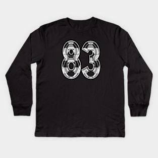 Soccer Number 83 Soccer Jersey #83 Soccer Mom Player Fan Kids Long Sleeve T-Shirt